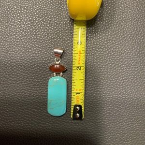 Taxco MEXICO 925 Sterling Silver signed HOB Designer Turquoise Pendant/stone